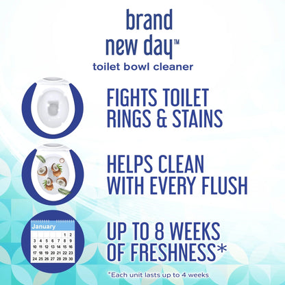 Brand New Day Automatic Toilet Bowl Cleaner Blocks, Coconut Water & Sea Minerals, 2 Count