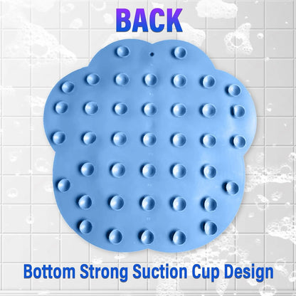 Shower Foot Scrubber Mat, Foot Scrubber in Shower, Back Washer Exfoliating Bath Wash Pad, Silicone Shower Foot Scrubber Mat, Upgraded Shower Foot Massager Mat with Non-Slip Suction Cup (Blue)